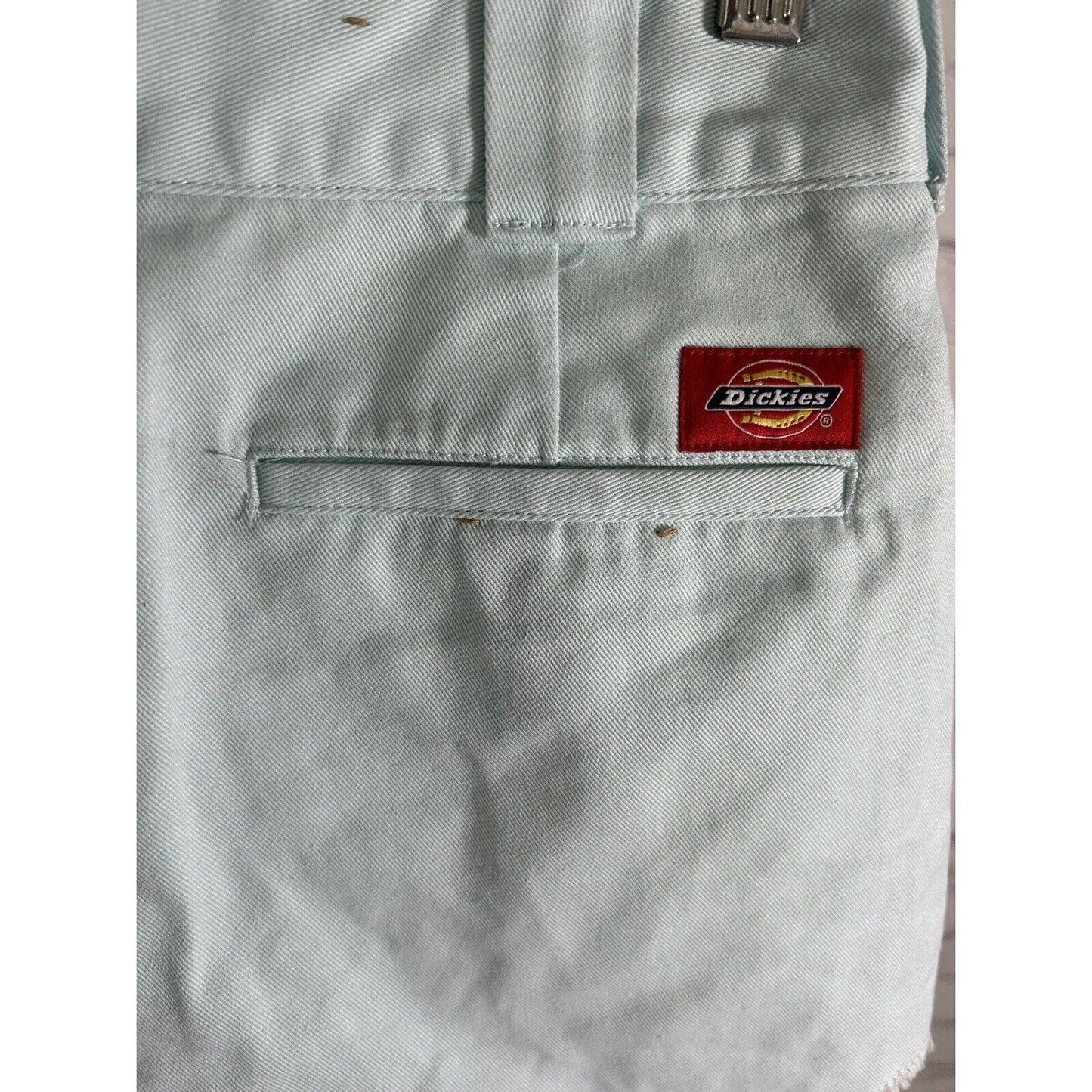 Dickies Sky Blue Mid Rise Distressed Frayed Edges Denim Jean Shorts (26 x 2)