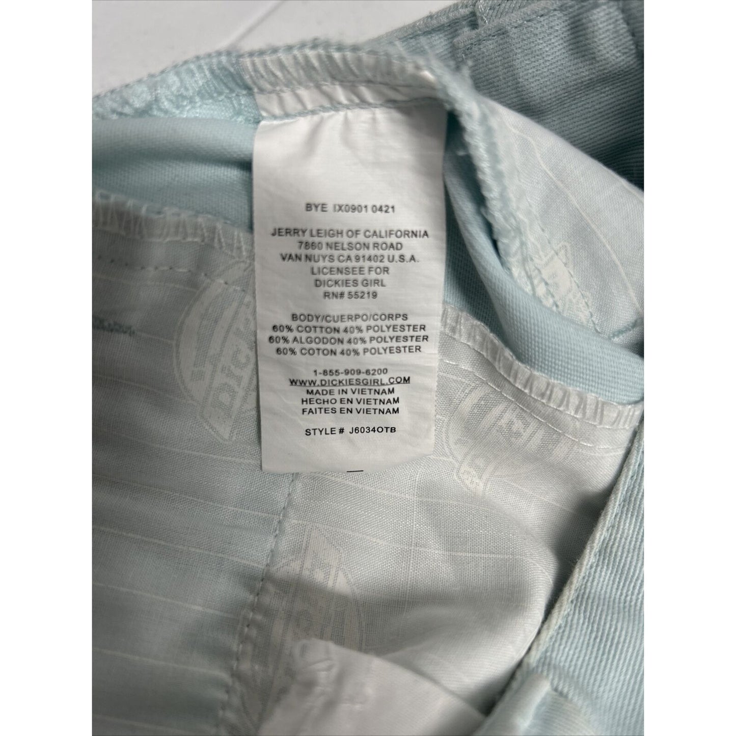 Dickies Sky Blue Mid Rise Distressed Frayed Edges Denim Jean Shorts (26 x 2)