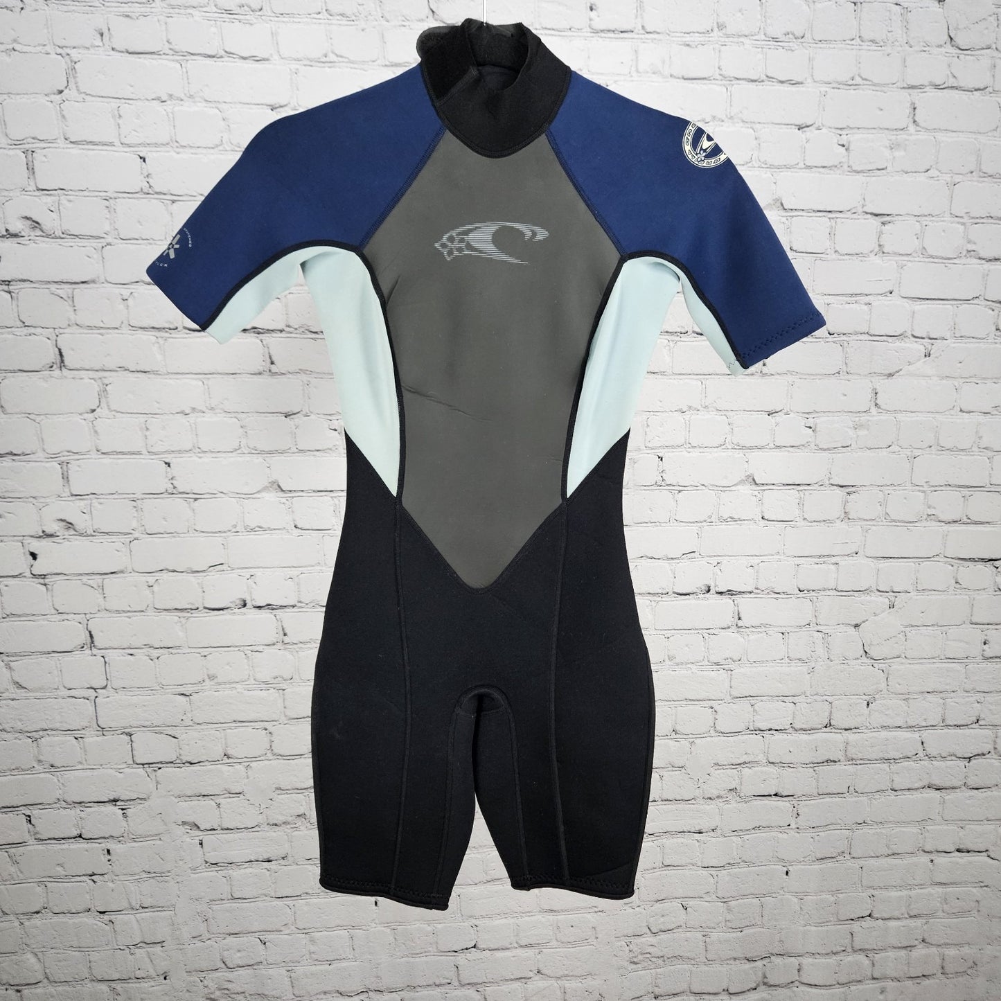 O'Neill Black Blue Hammer 2mm Exo Flex Short Sleeve Shorty Springsuit Wetsuit 4