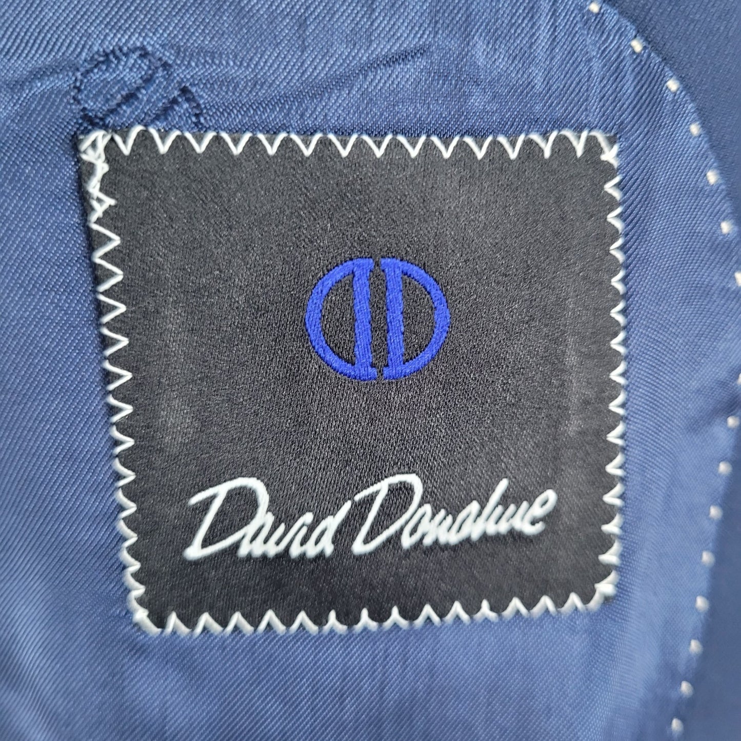 David Donahue Navy 100% Wool Luxury Super 150's Ryan Notch Blazer Sport Coat 42R