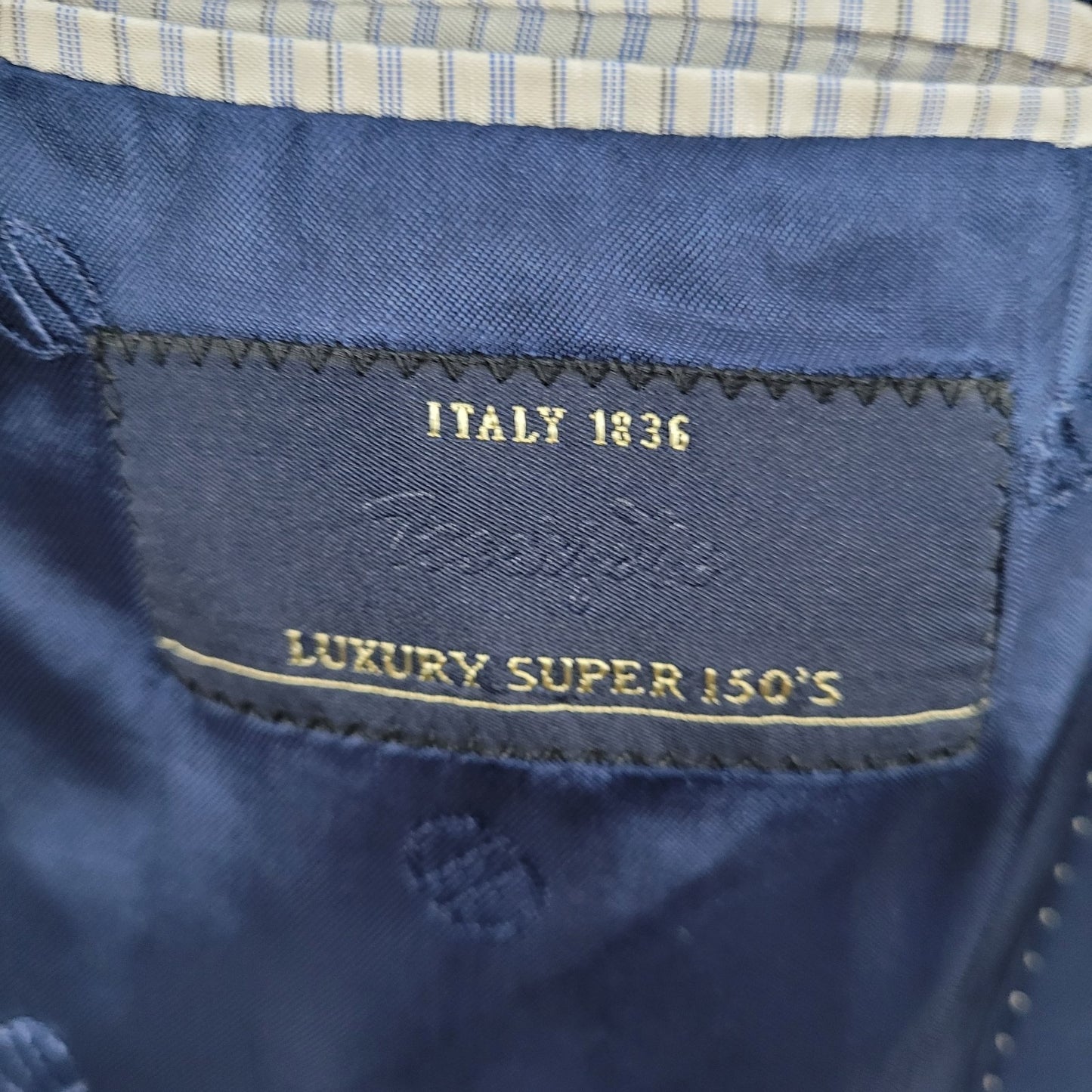David Donahue Navy 100% Wool Luxury Super 150's Ryan Notch Blazer Sport Coat 42R