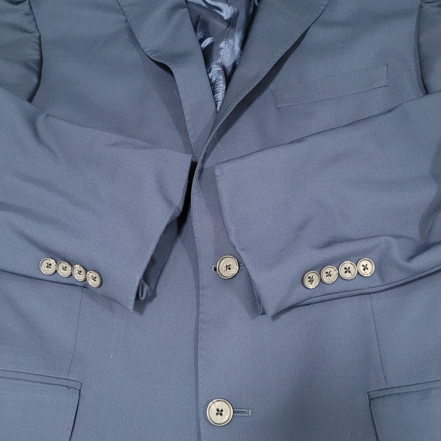 David Donahue Navy 100% Wool Luxury Super 150's Ryan Notch Blazer Sport Coat 42R