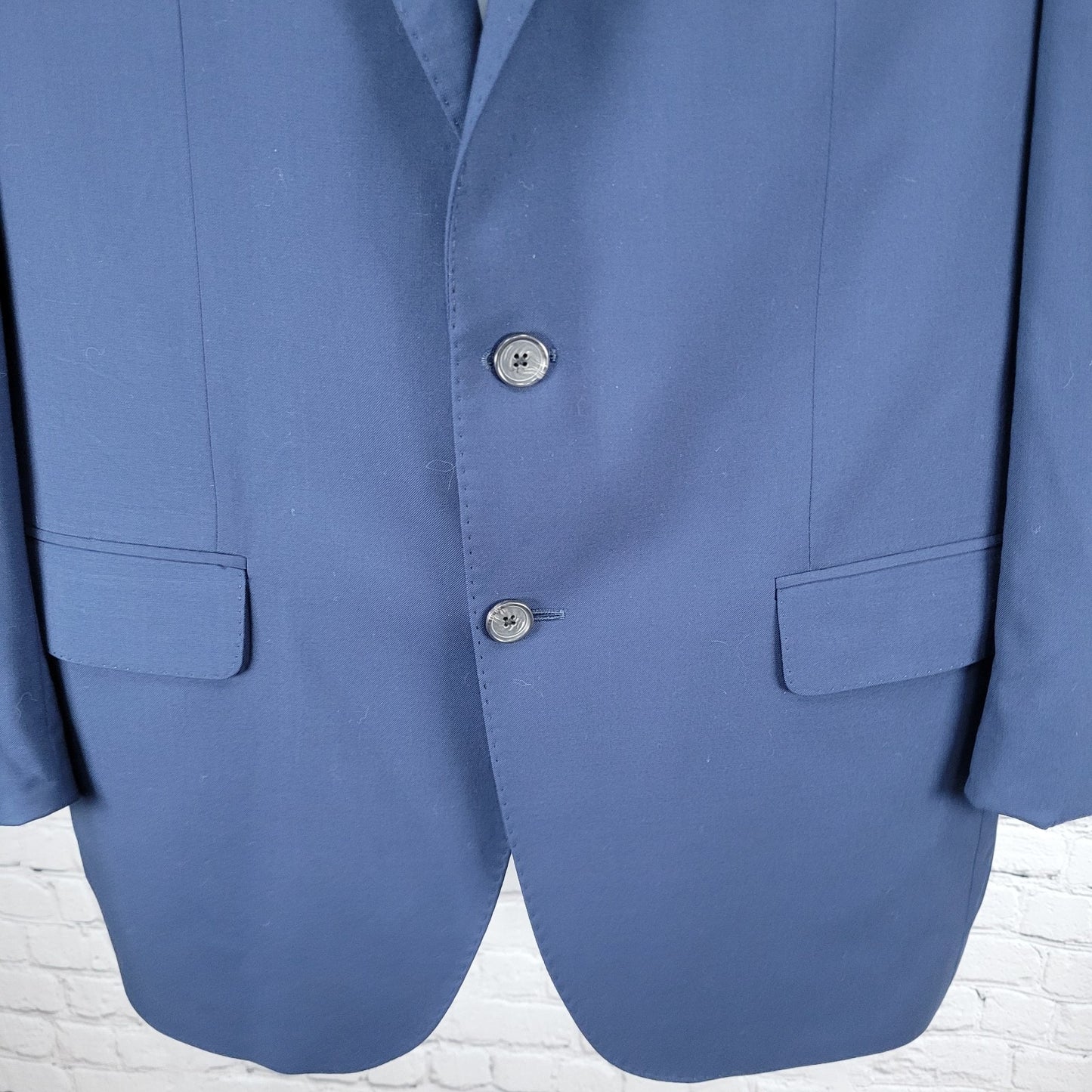 David Donahue Navy 100% Wool Luxury Super 150's Ryan Notch Blazer Sport Coat 42R