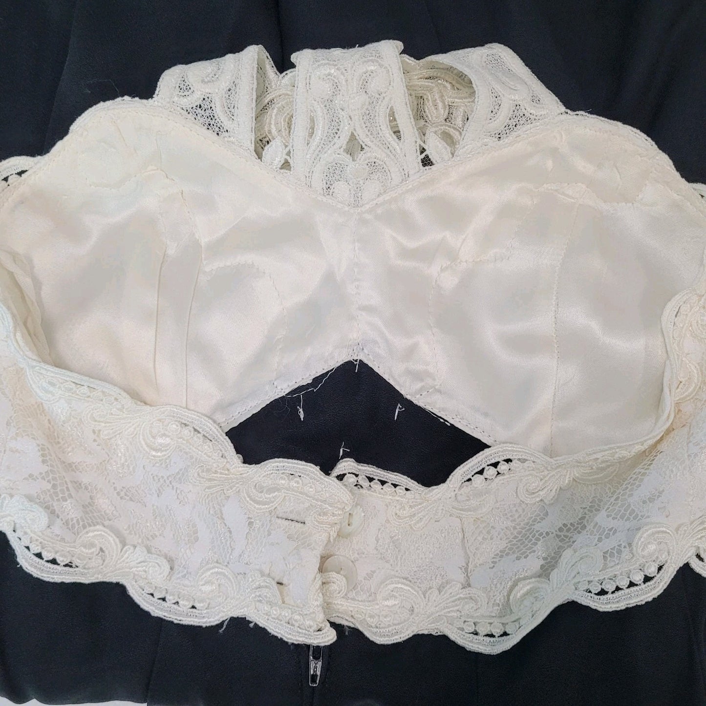VTG Scott McClintock Black & White Crochet Lace Backless Dress USA Made Size 6P