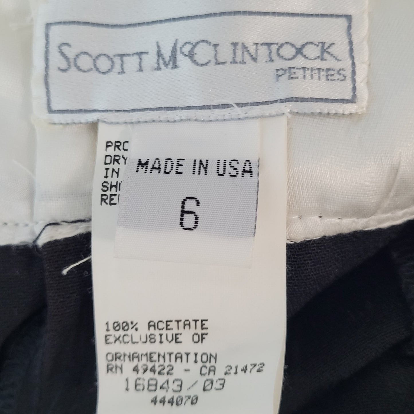 VTG Scott McClintock Black & White Crochet Lace Backless Dress USA Made Size 6P