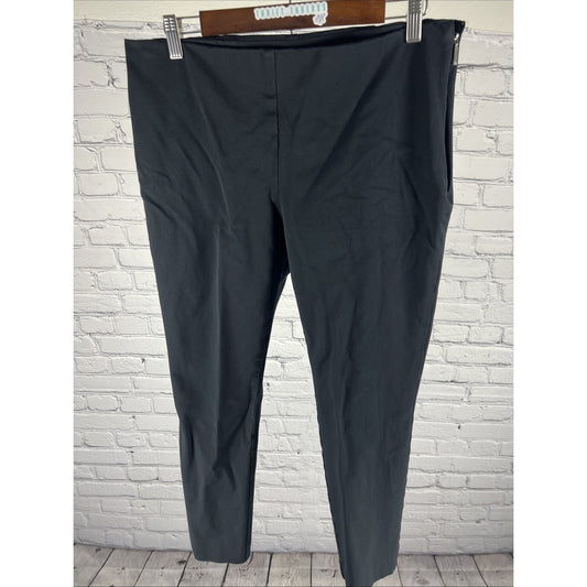 Lauren Ralph Lauren Black Flat Front Side Zip Hi-Rise Tapered Dress Pants 12