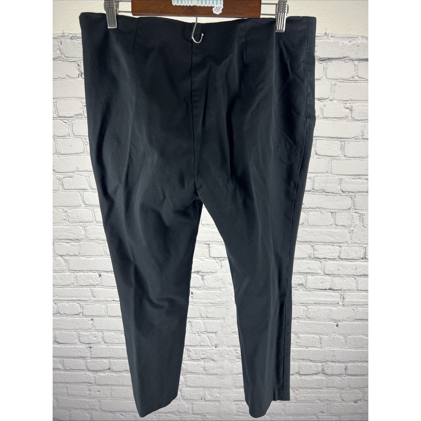 Lauren Ralph Lauren Black Flat Front Side Zip Hi-Rise Tapered Dress Pants 12