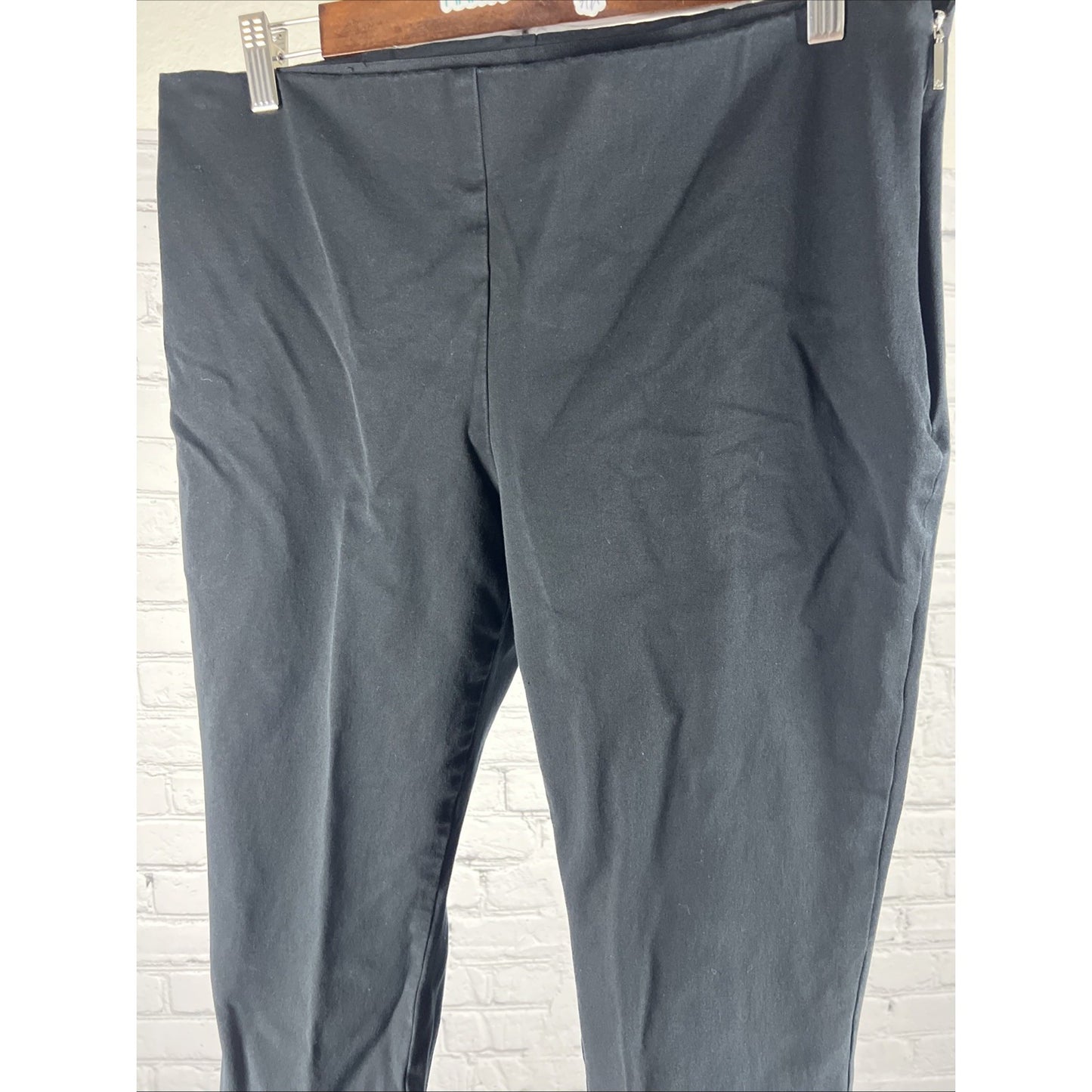 Lauren Ralph Lauren Black Flat Front Side Zip Hi-Rise Tapered Dress Pants 12
