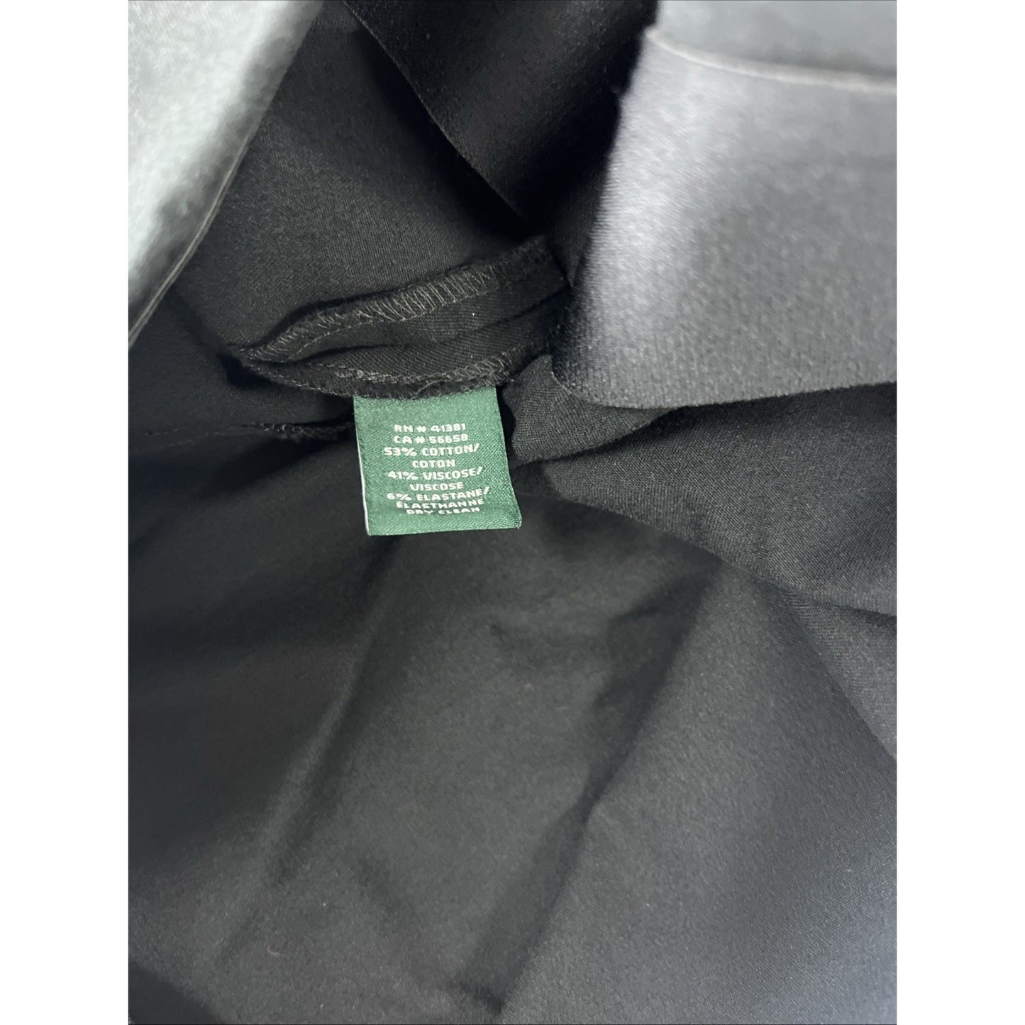Lauren Ralph Lauren Black Flat Front Side Zip Hi-Rise Tapered Dress Pants 12