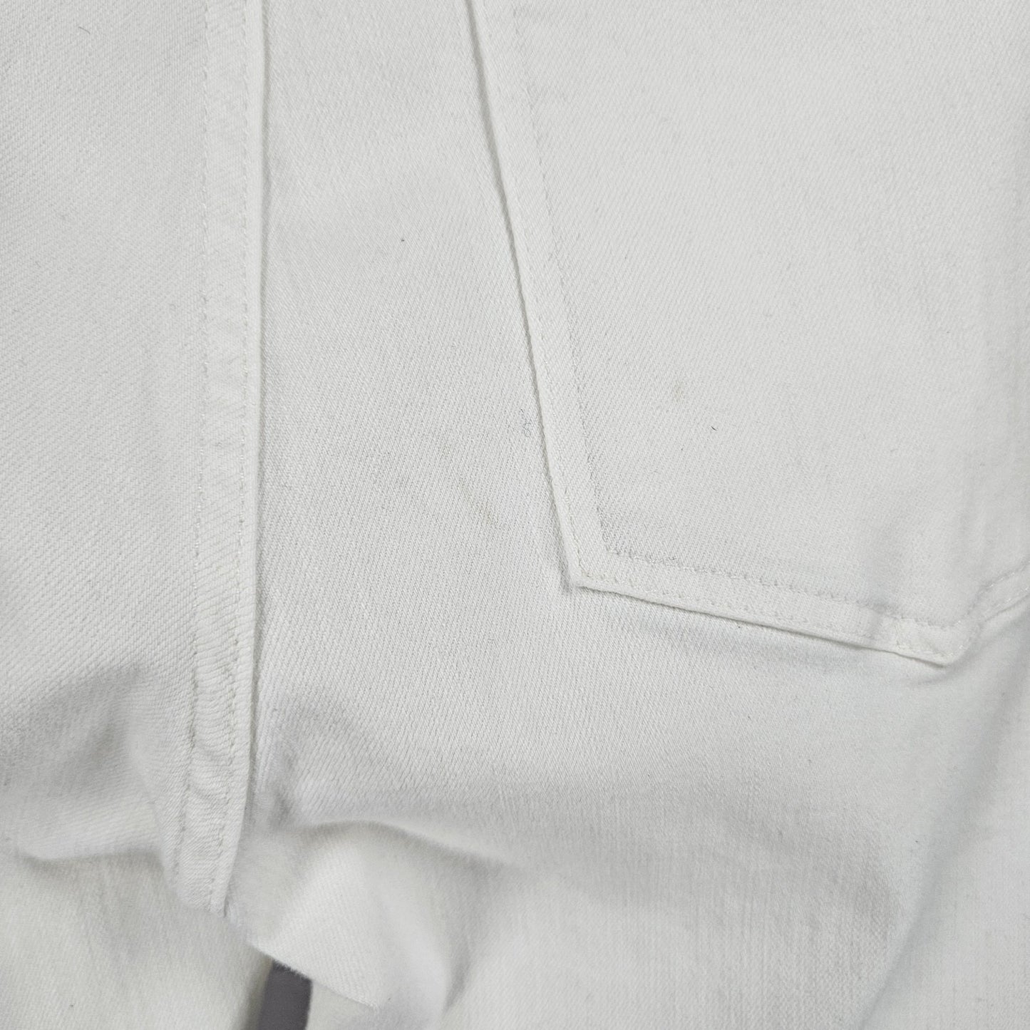 Madewell White Denim 9” Mid Rise Skinny Raw Hem Button Fly Jeans 30 (30x27.5)