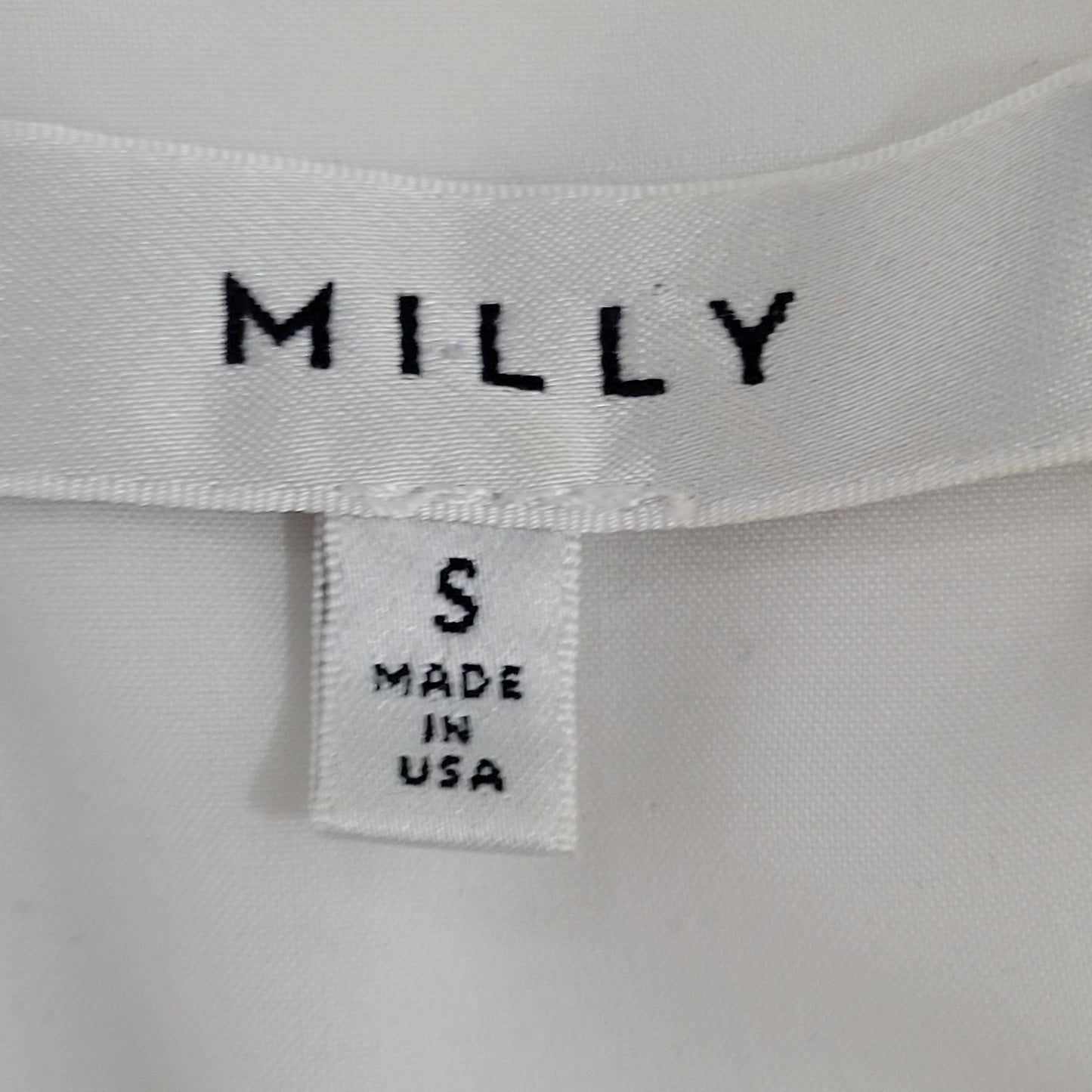 Milly Ivory White High Low Back Zip Stretch Racerback Tank Top USA Small S