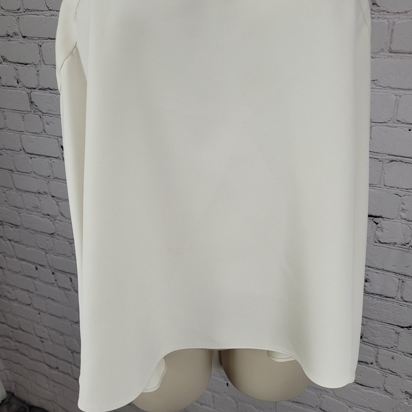 Milly Ivory White High Low Back Zip Stretch Racerback Tank Top USA Small S