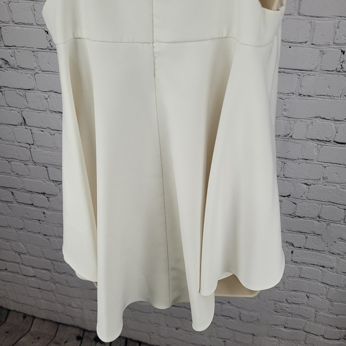 Milly Ivory White High Low Back Zip Stretch Racerback Tank Top USA Small S