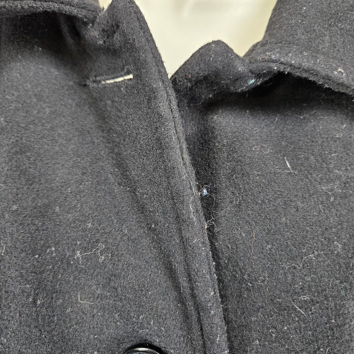 Lands' End Black Wool Cashmere Blend Buttoned Collared Lined Overcoat 22W
