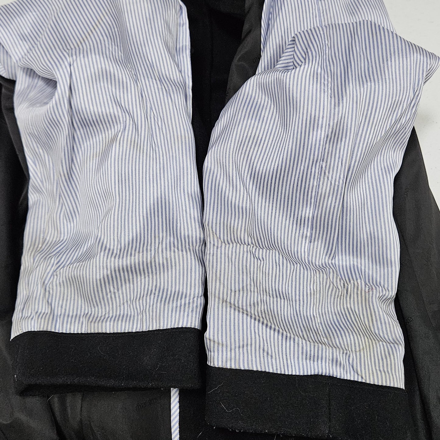 Lands' End Black Wool Cashmere Blend Buttoned Collared Lined Overcoat 22W