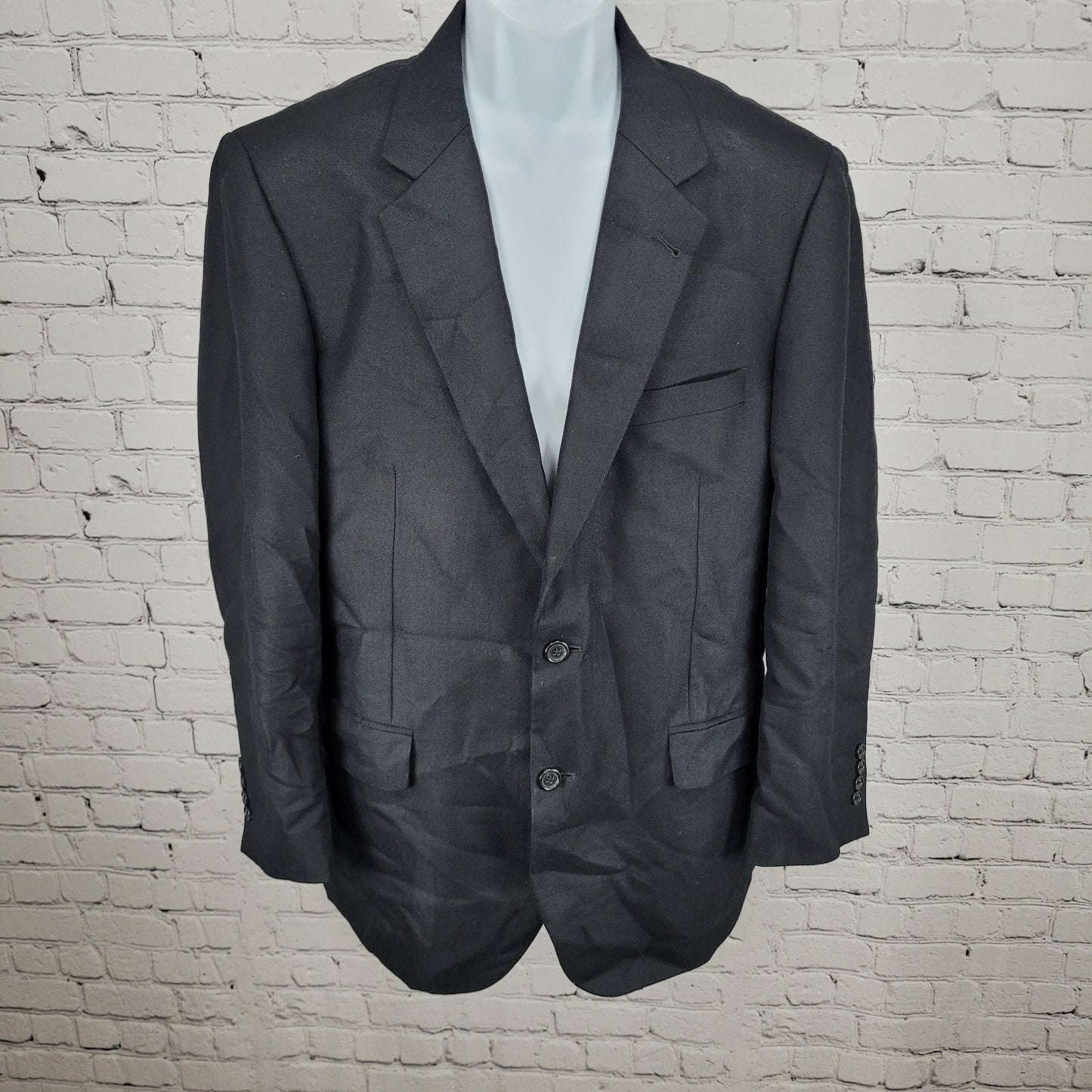 Jos A Bank Black Silk Camelhair Herringbone 2 Button Blazer Sport Coat Size 40R