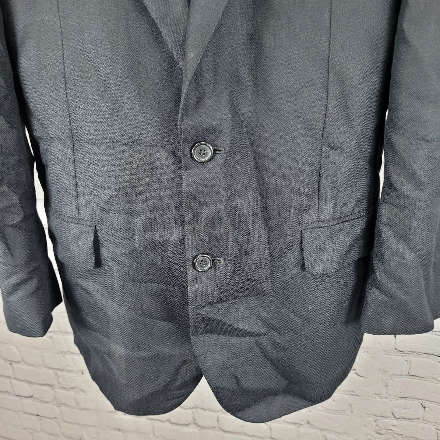 Jos A Bank Black Silk Camelhair Herringbone 2 Button Blazer Sport Coat Size 40R