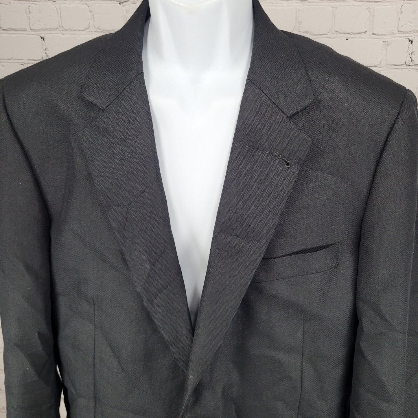 Jos A Bank Black Silk Camelhair Herringbone 2 Button Blazer Sport Coat Size 40R
