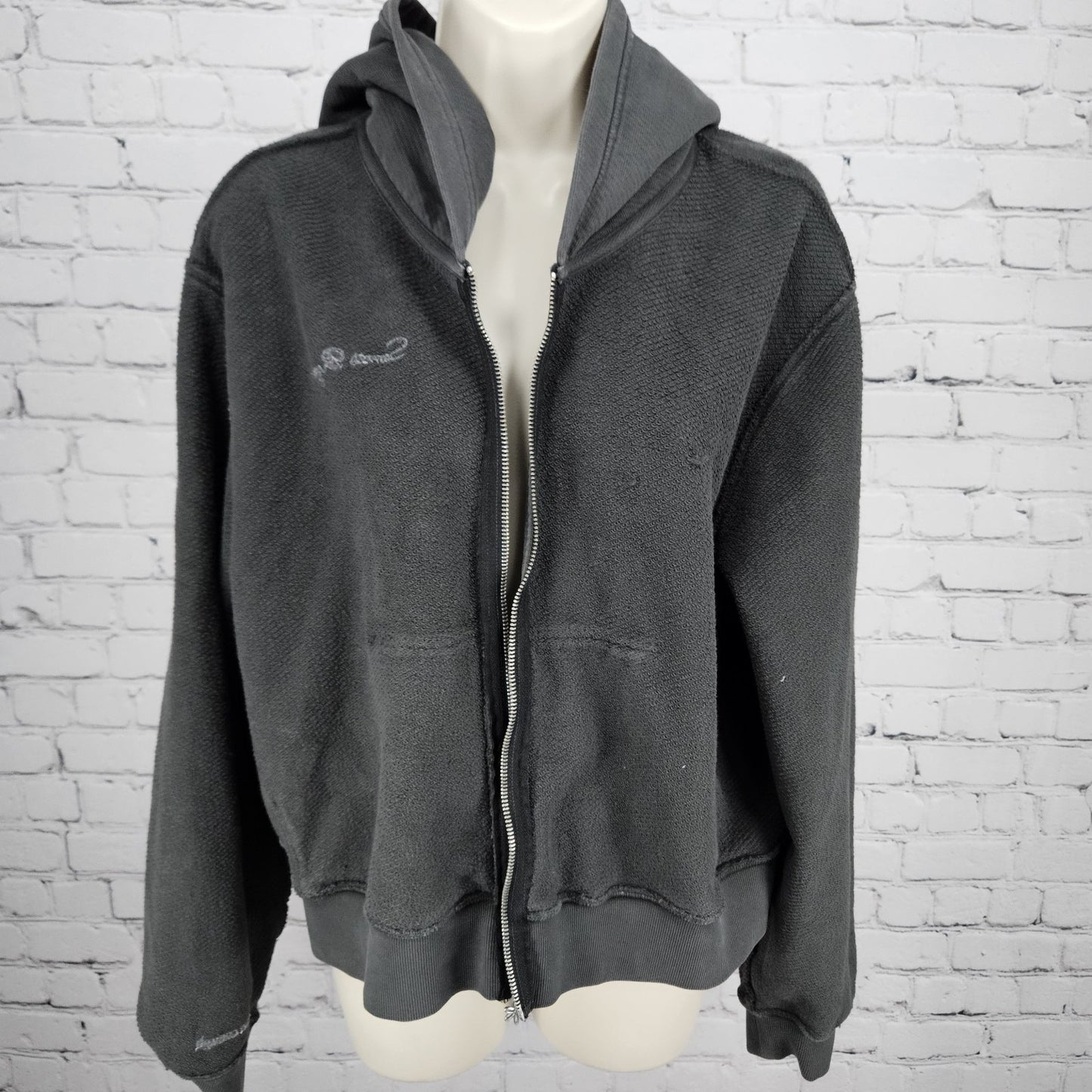 Samii Ryan Grey Super Bowl 59 Heavyweight Cotton Zip Hoodie Jacket 2024 Medium