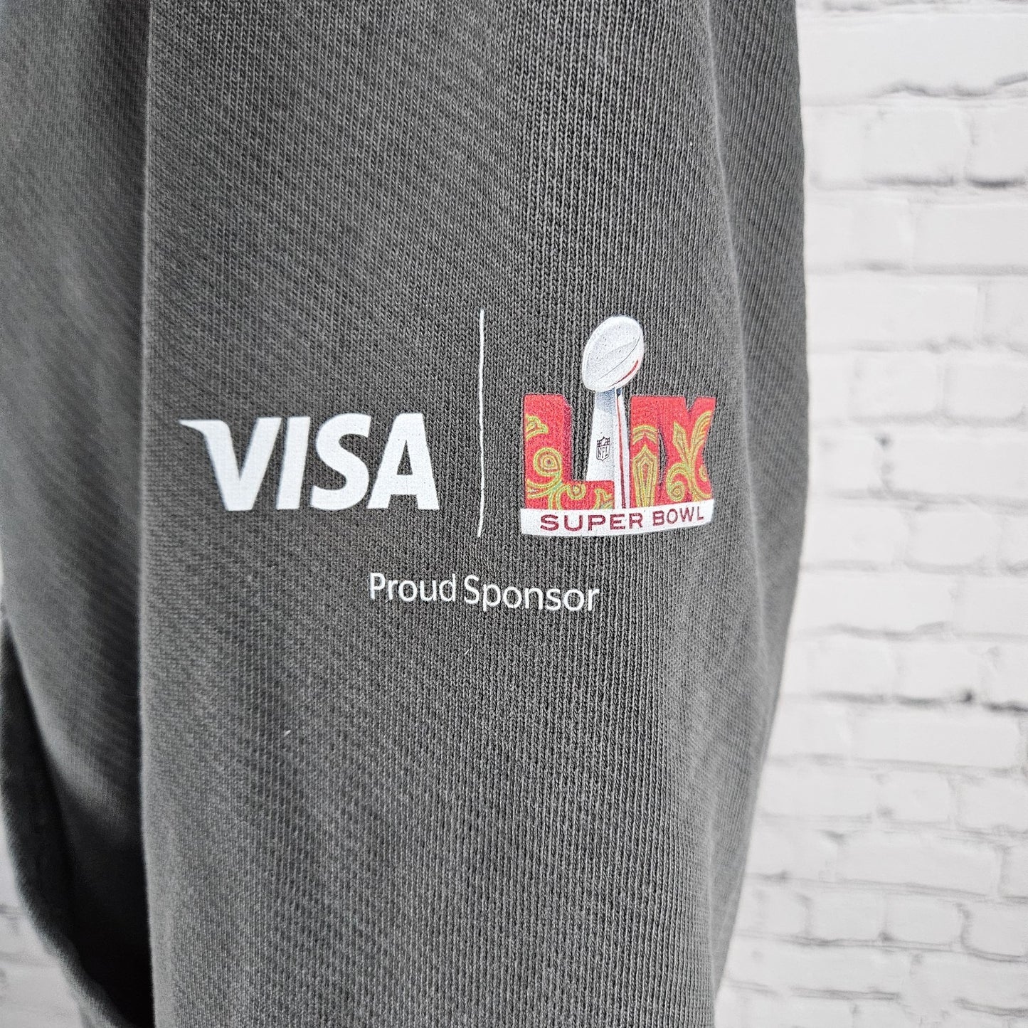 Samii Ryan Grey Super Bowl 59 Heavyweight Cotton Zip Hoodie Jacket 2024 Medium