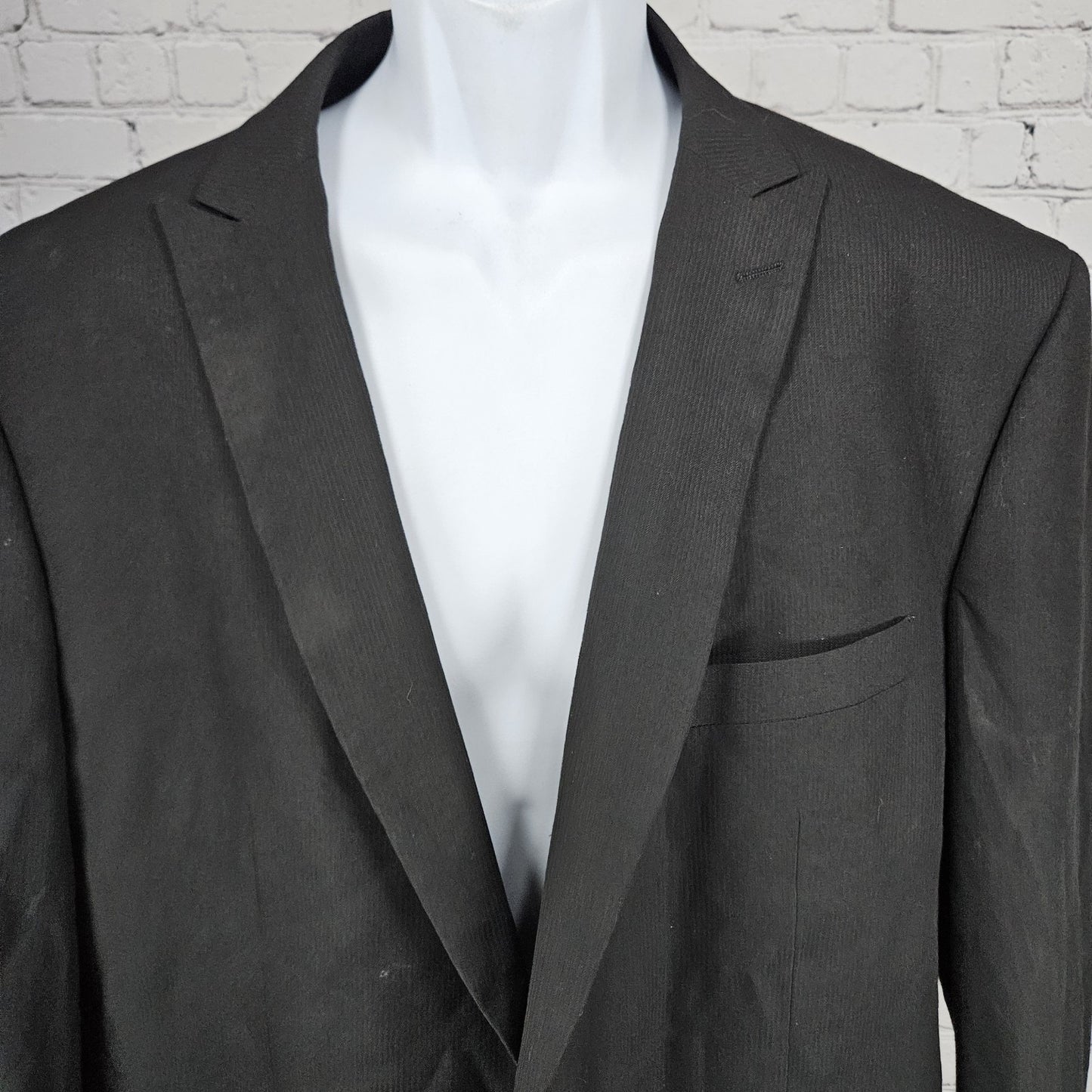 Beverly Hills Polo Club Black 2 Button Peak Full Suit 2 Piece Set 50R (42x30)