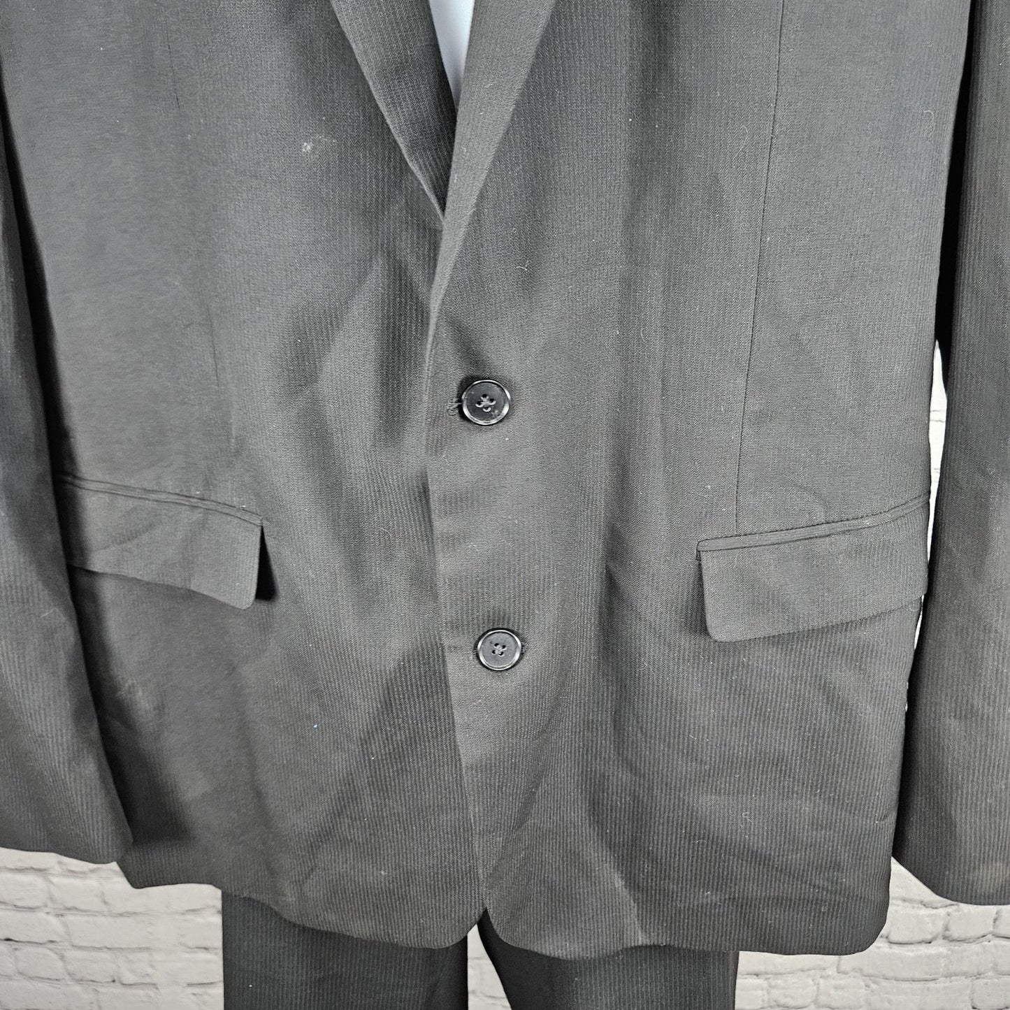 Beverly Hills Polo Club Black 2 Button Peak Full Suit 2 Piece Set 50R (42x30)