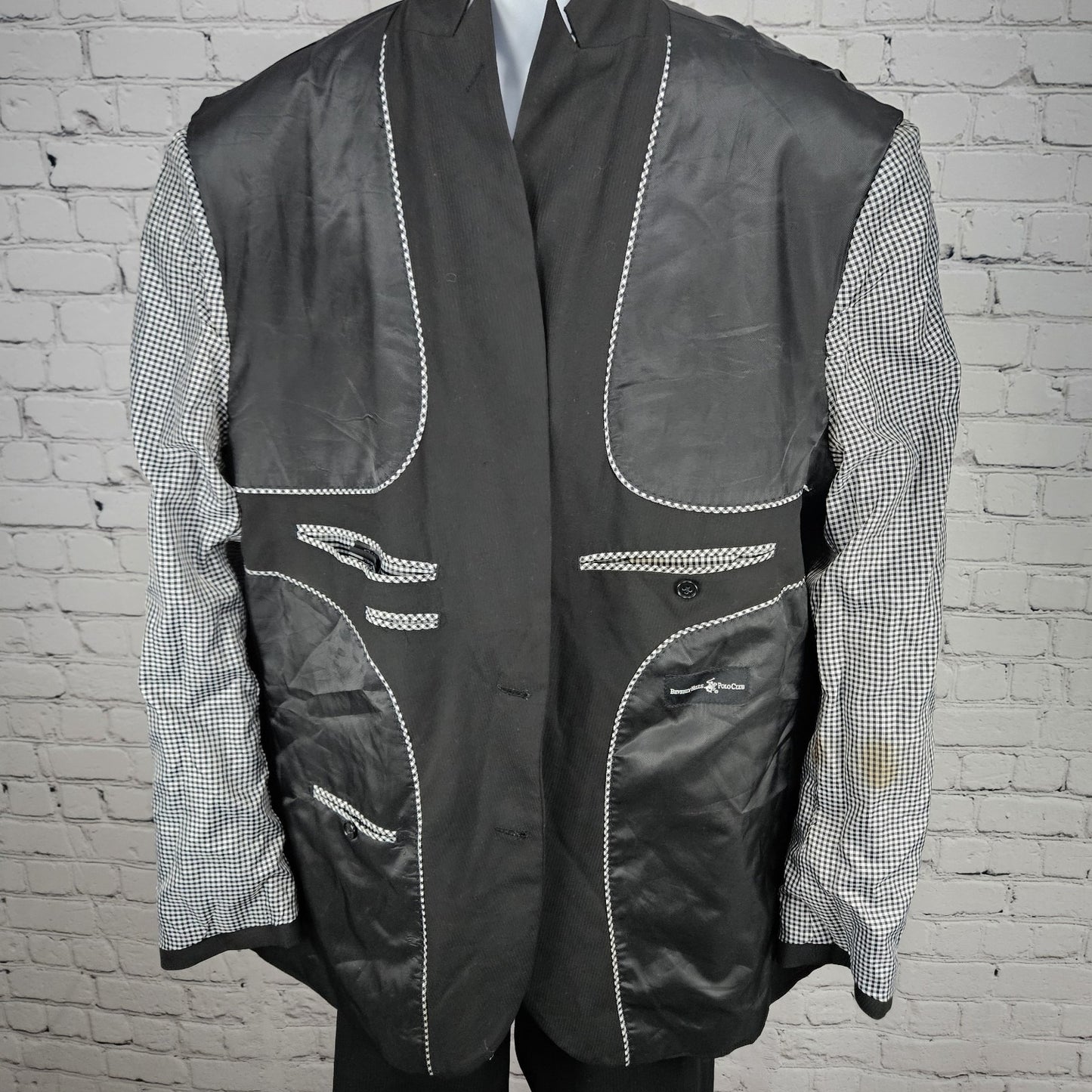 Beverly Hills Polo Club Black 2 Button Peak Full Suit 2 Piece Set 50R (42x30)