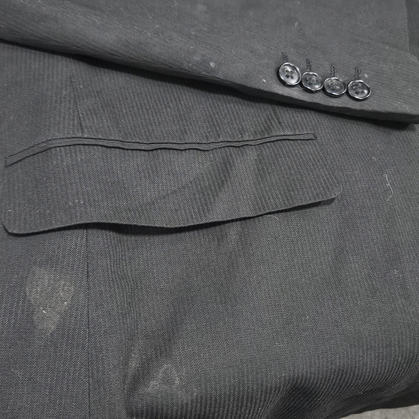 Beverly Hills Polo Club Black 2 Button Peak Full Suit 2 Piece Set 50R (42x30)