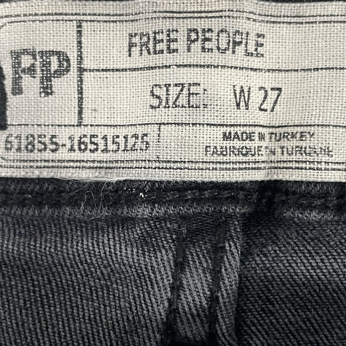 Free People Black Distressed Skinny Ankle Mid Rise Stretch Jeans Size 27 (28x25)