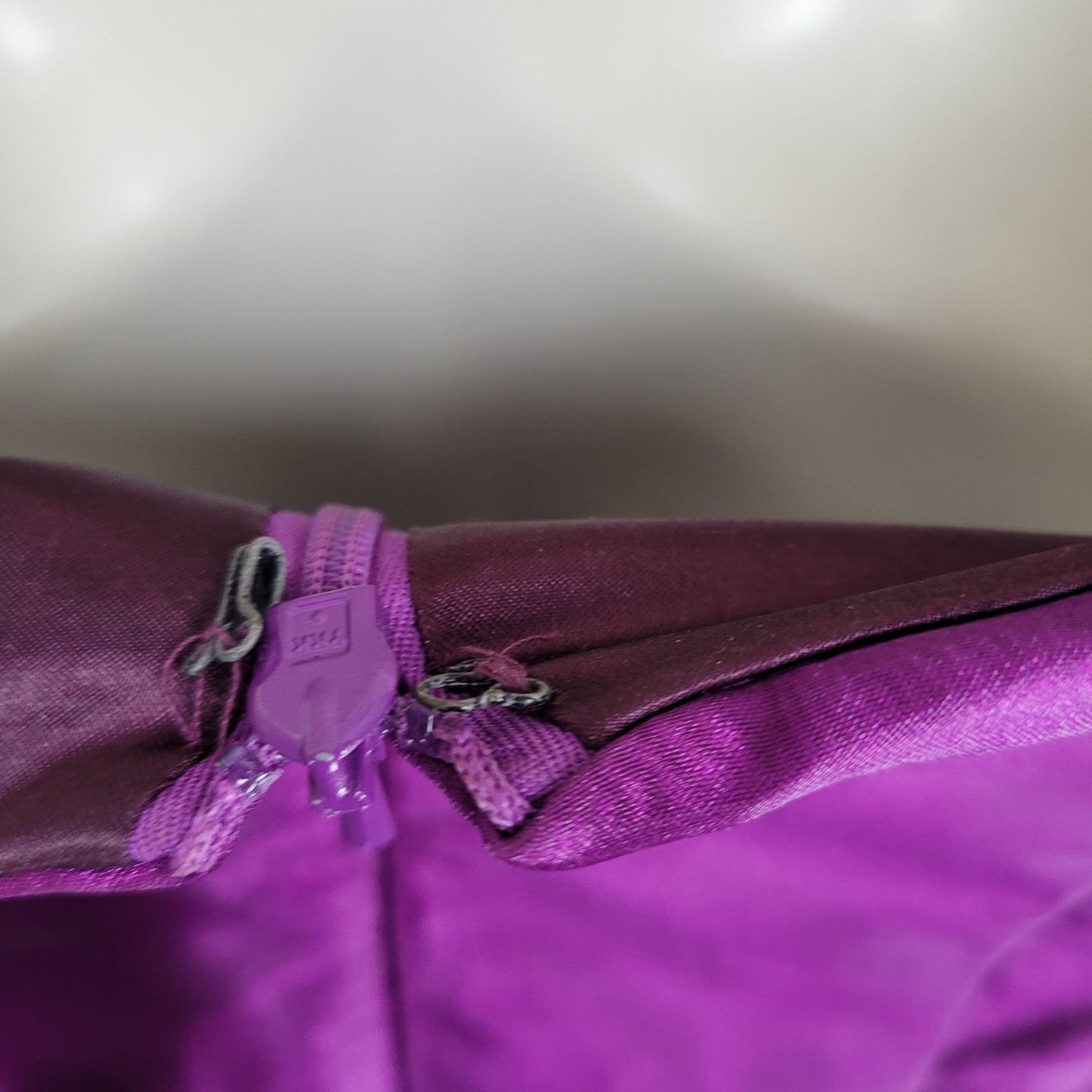 VTG Jessica McClintock Gunne Sax Purple Sheen Bow Strapless Mini Dress USA Size 9