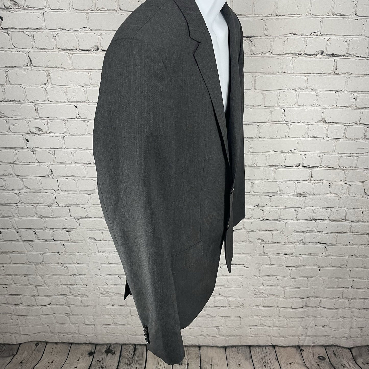 Hugo Grey Wool Blend 2 Button Double Vented Notch Blazer Sport Coat Size 42R