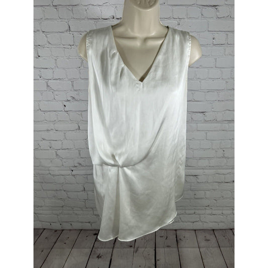 Dolan Anthropologie Left Coast Collection White Sleeveless Satin Front Blouse XS