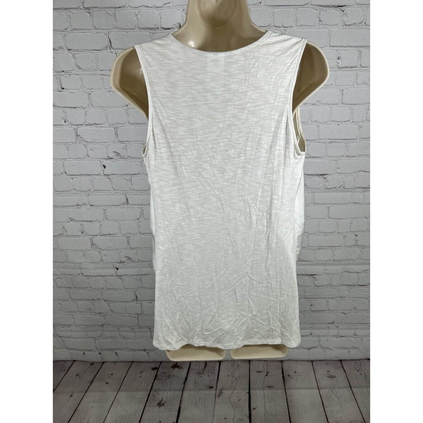 Dolan Anthropologie Left Coast Collection White Sleeveless Satin Front Blouse XS