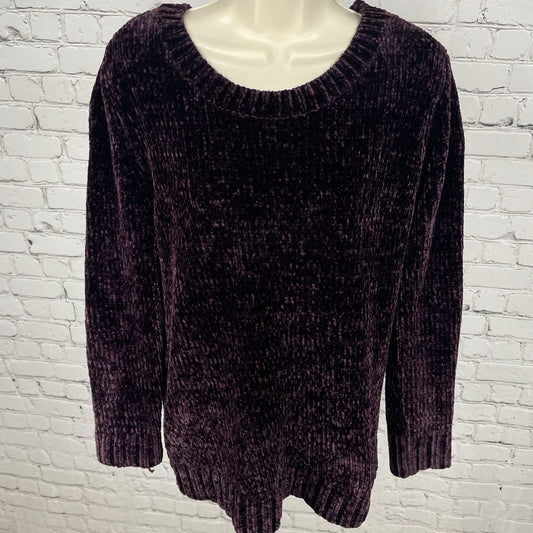 Orvis Classic Collection Purple Soft Knit Chenille Pullover Sweater Size Small S