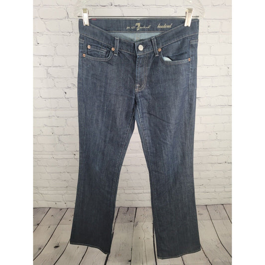 7 For All Mankind Bootcut Distressed Ankle Dark Wash Jeans Size 28