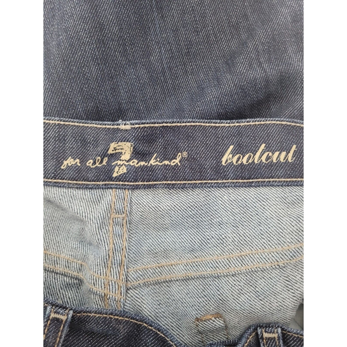 7 For All Mankind Bootcut Distressed Ankle Dark Wash Jeans Size 28