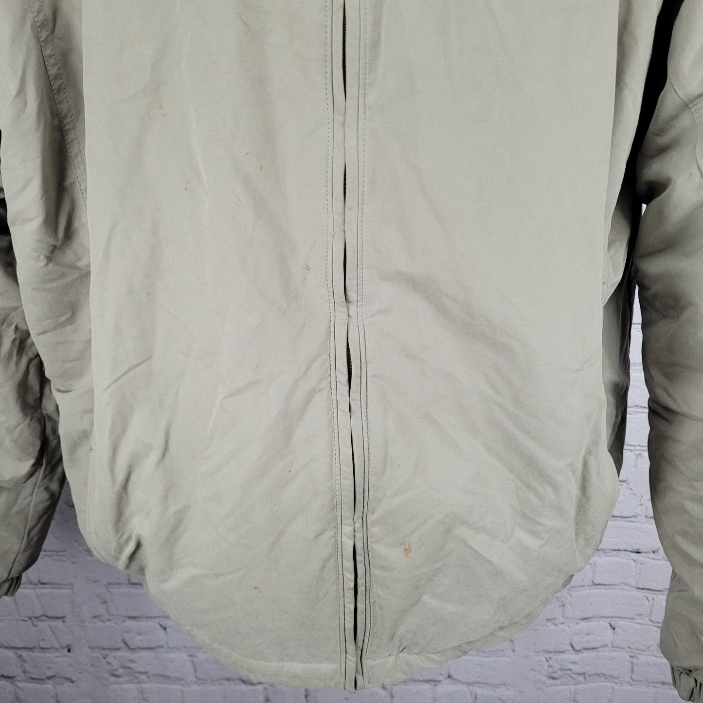 Columbia Beige Grey Microfiber Insulated Fleece Lined Inner Pockets Jacket XLT