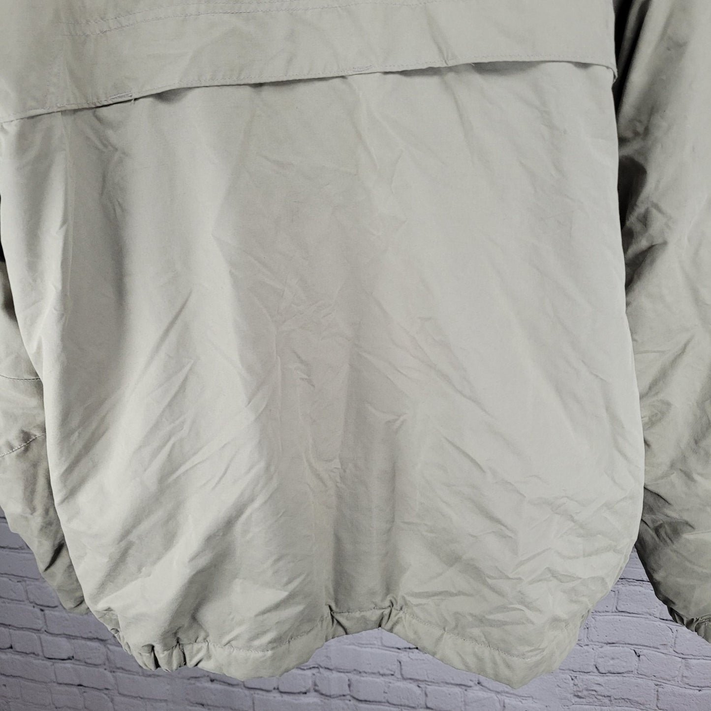 Columbia Beige Grey Microfiber Insulated Fleece Lined Inner Pockets Jacket XLT