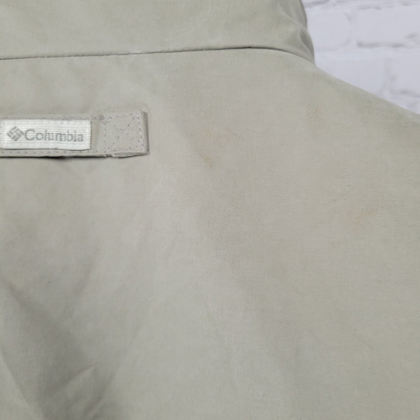 Columbia Beige Grey Microfiber Insulated Fleece Lined Inner Pockets Jacket XLT