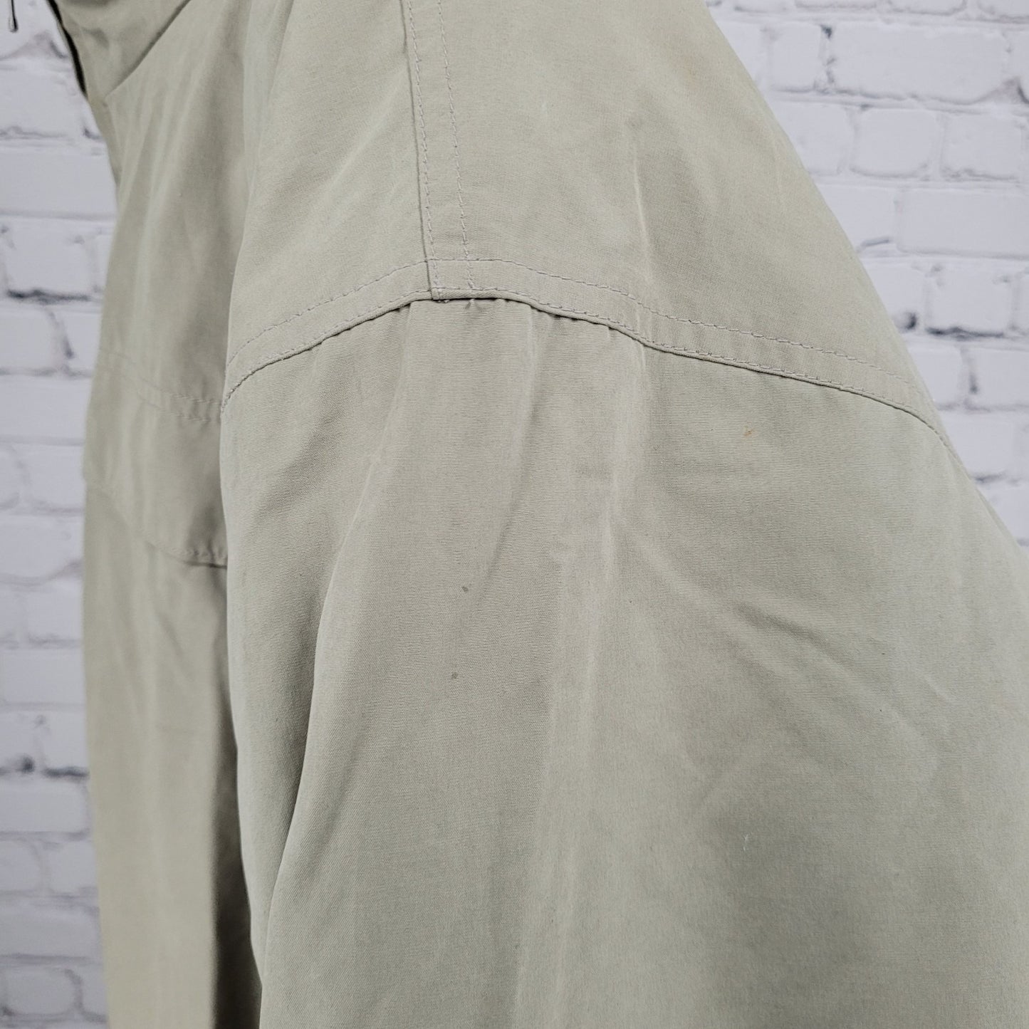 Columbia Beige Grey Microfiber Insulated Fleece Lined Inner Pockets Jacket XLT