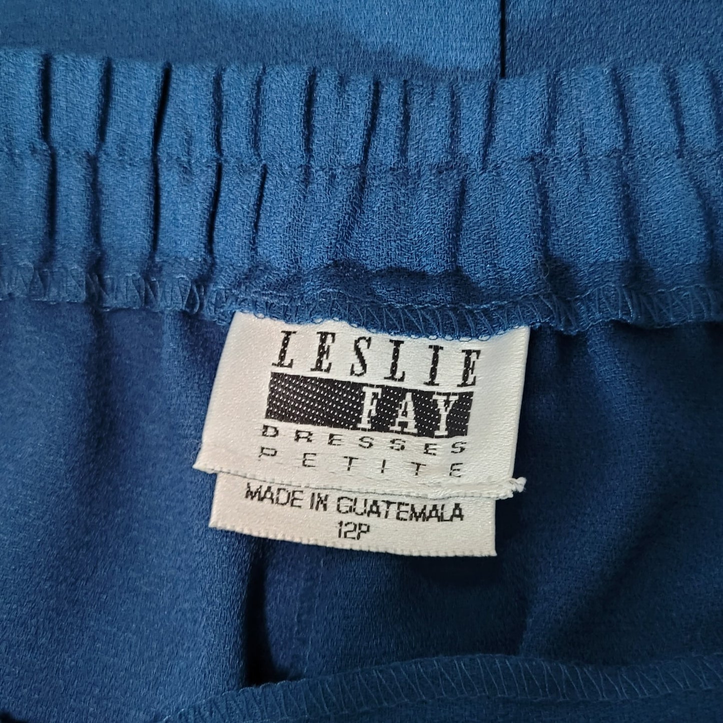 VTG Leslie Fay Blue 2 Piece Outfit Set Suit Petite Jacket 10P Pant 12P (28x27.5)