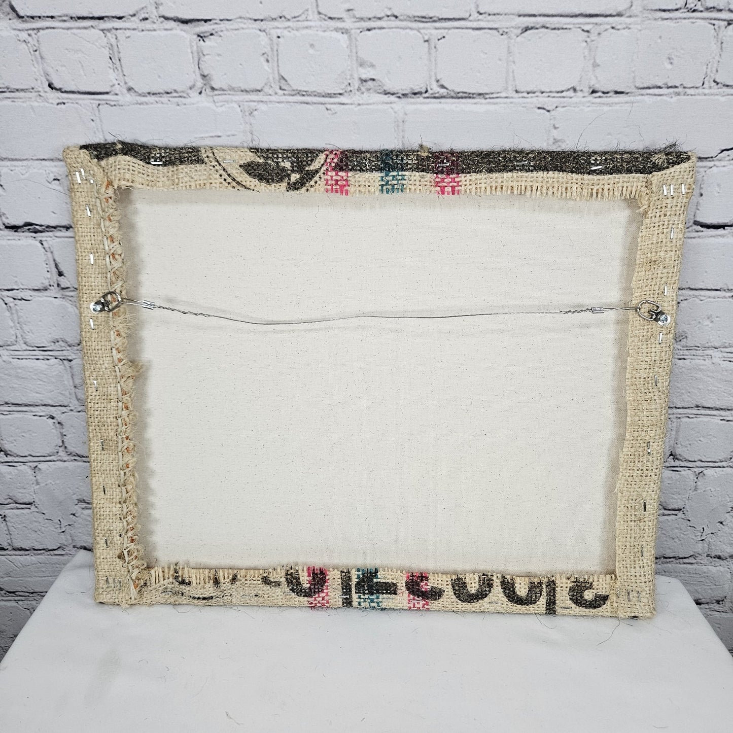 Wilder Lazzo Coffee Authentic Burlap Sack Wrapped Canvas Wood Framed Art 16x20