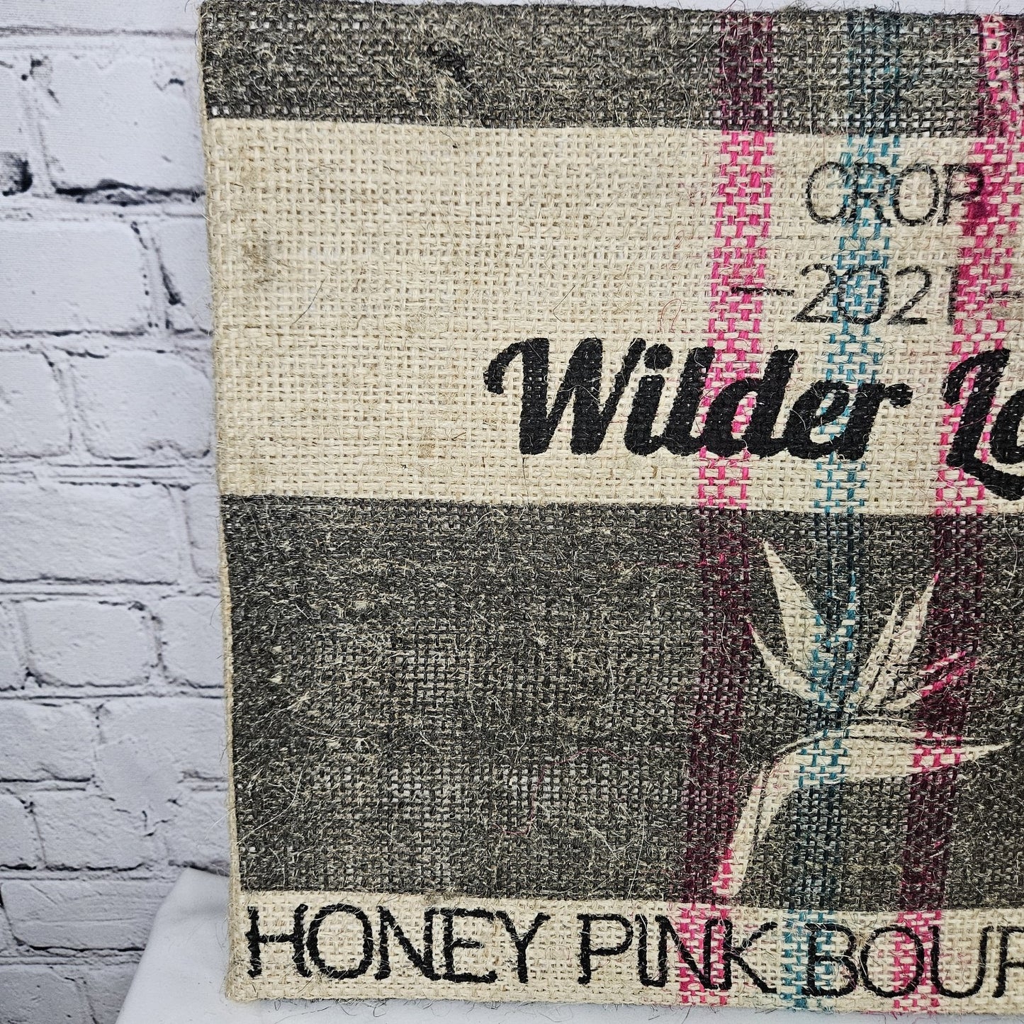 Wilder Lazzo Coffee Authentic Burlap Sack Wrapped Canvas Wood Framed Art 16x20