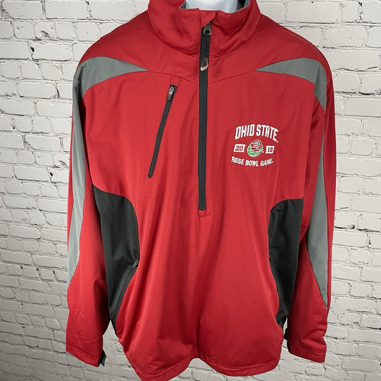 Antigua Red Ohio State Rose Bowl Game 2019 Pullover Zipped Jacket Size Large L