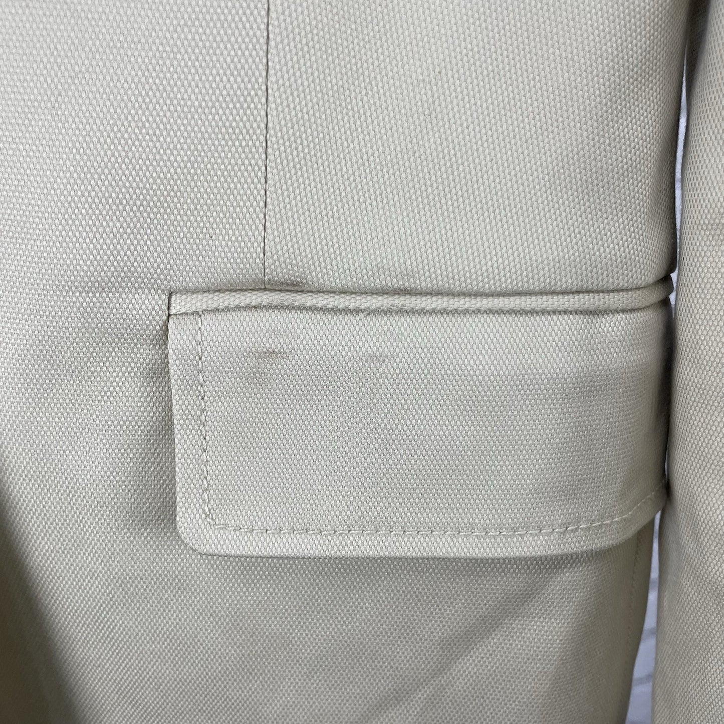 Tory Burch Beige 2 Gold Button Peak Vented Blazer Jacket Lined Pockets Size 4