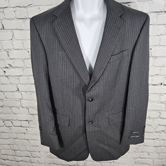 NWT Austin Reed Blazer Grey Pin Striped Super 100s 2 Button Single Breast 39 R