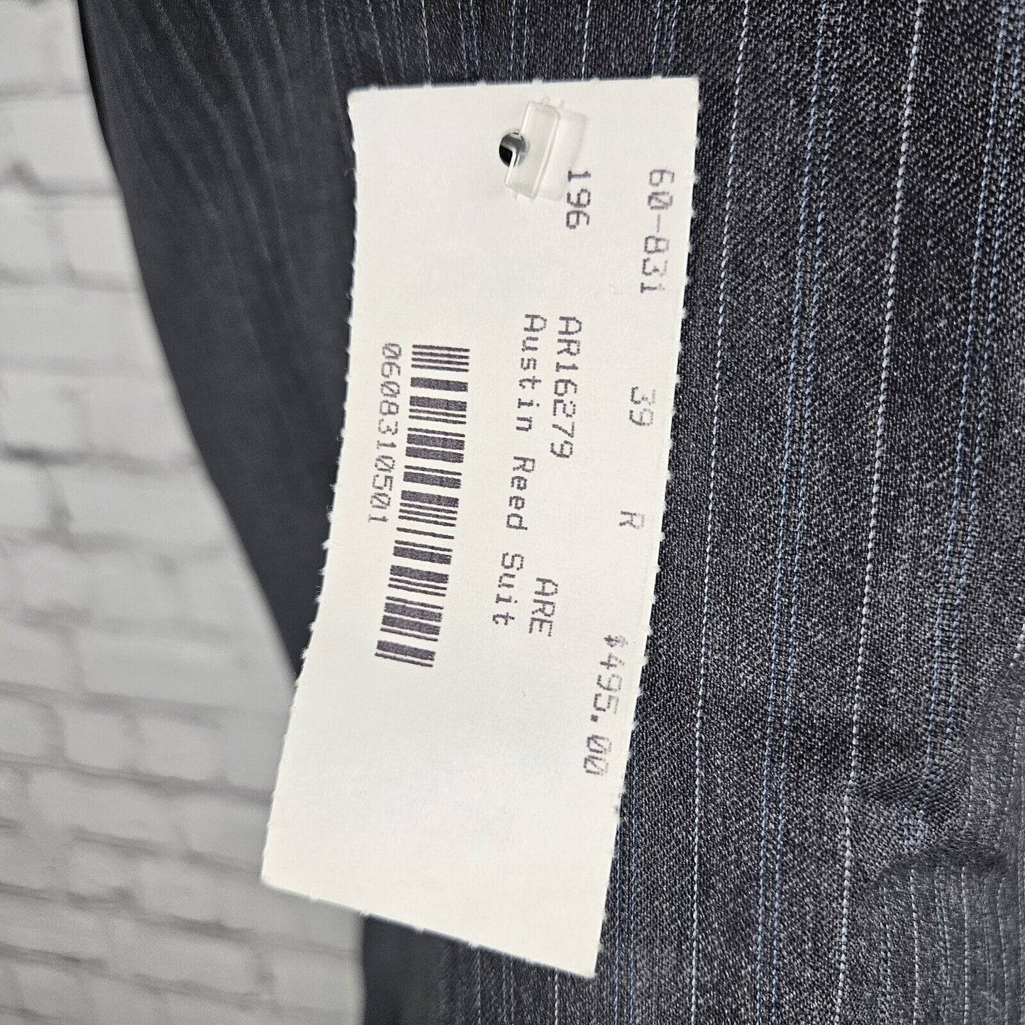 NWT Austin Reed Blazer Grey Pin Striped Super 100s 2 Button Single Breast 39 R