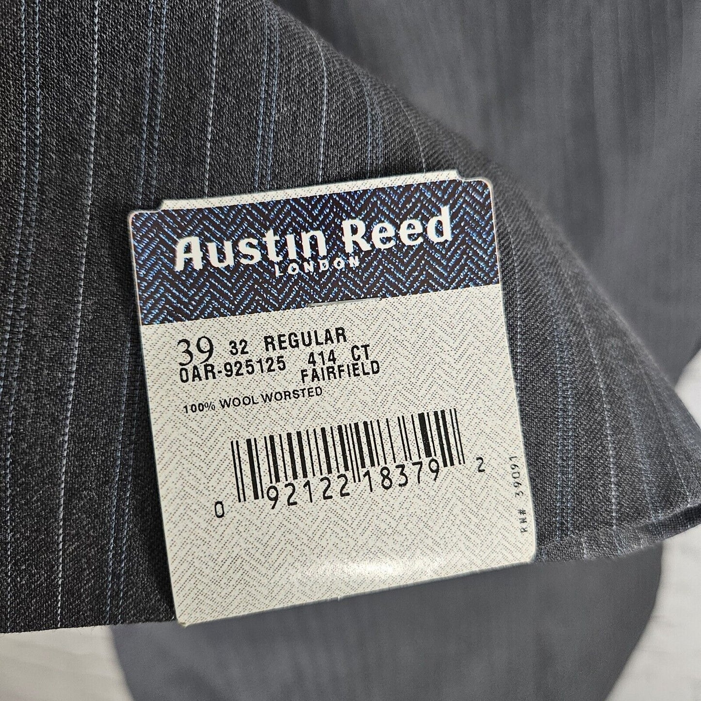 NWT Austin Reed Blazer Grey Pin Striped Super 100s 2 Button Single Breast 39 R