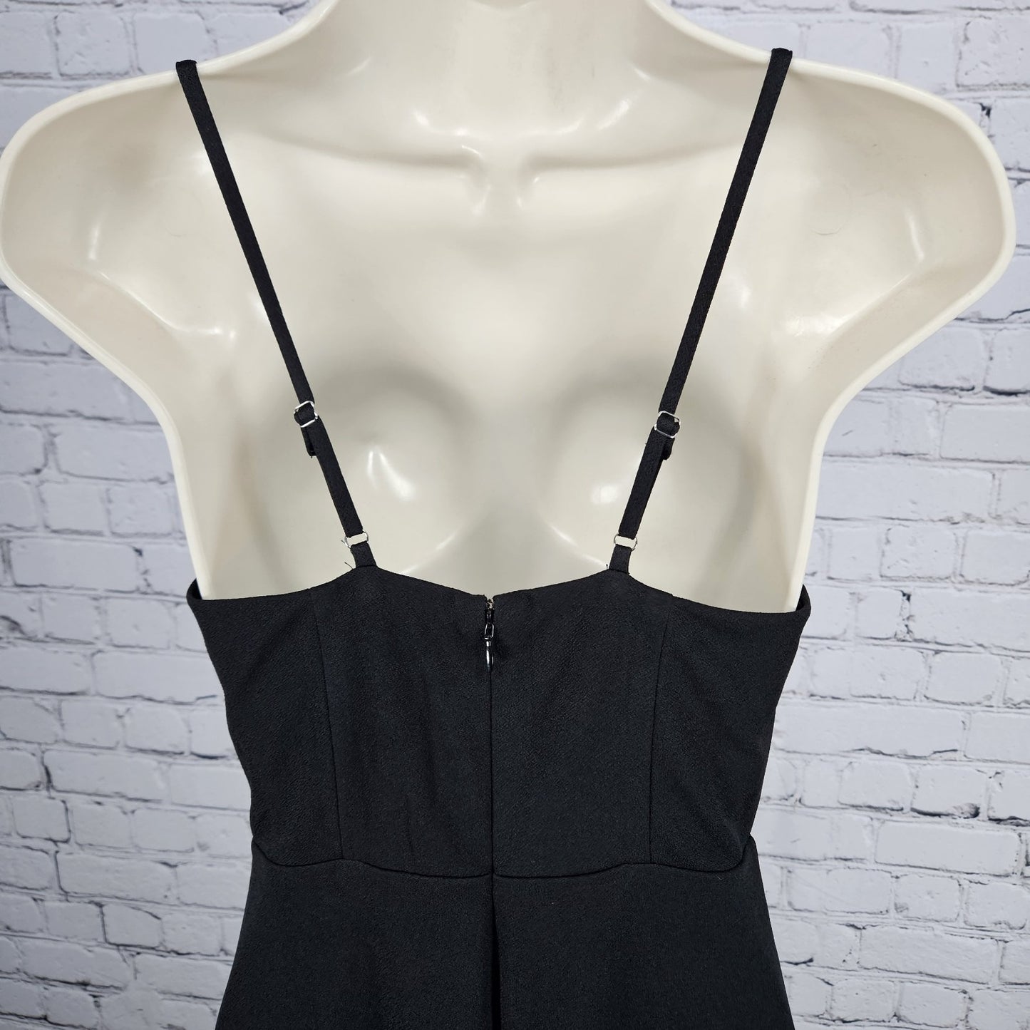 Birdy Grey Black Strappy Side Slit Sweatheart Cowl Neck Bridesmaid Maxi Dress XS