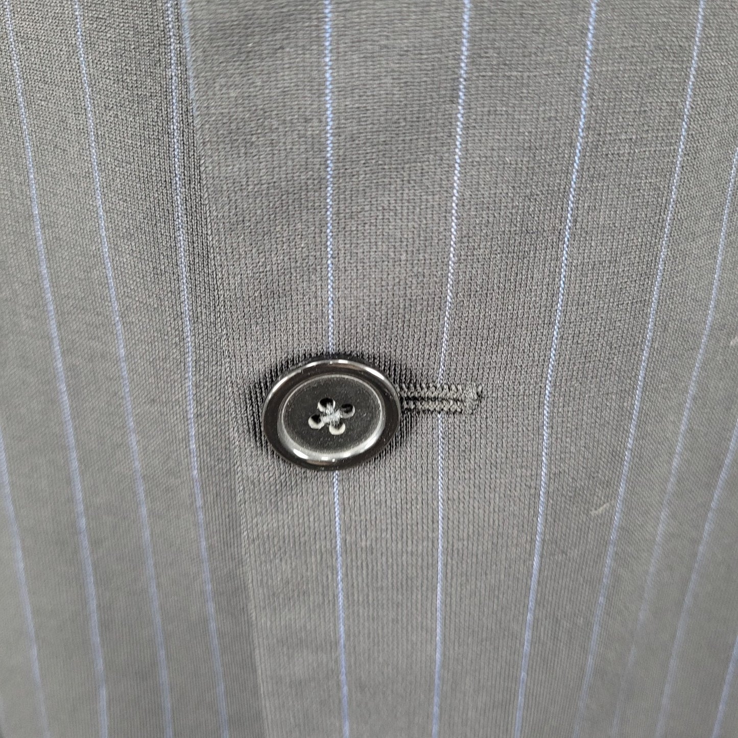 Donna Karan Black 100% Wool Pinstriped Blazer Sport Coat Italy Made Size 44L